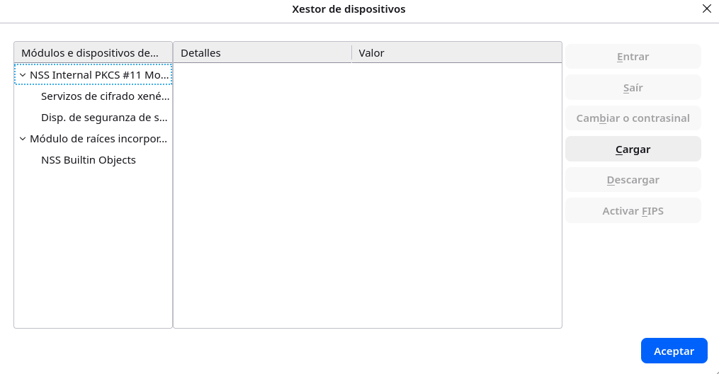 Pantalla de carga de dispositivos de seguranza